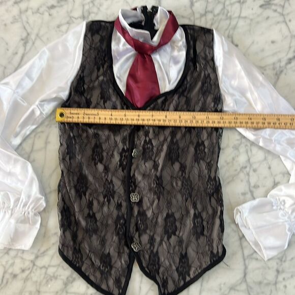 Vampire Dracula Costume Kids Cape and Vest Black Sz 7 - Picture 2 of 5